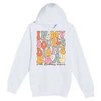 In My Double Digits Era 10th Birthday Groovy Retro Girl Boy Premium Pullover Hoodie