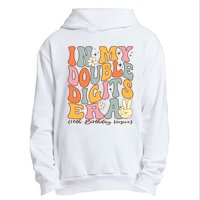 In My Double Digits Era 10th Birthday Groovy Retro Girl Boy Urban Pullover Hoodie