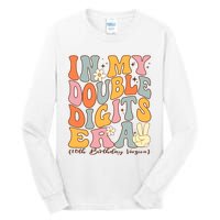 In My Double Digits Era 10th Birthday Groovy Retro Girl Boy Tall Long Sleeve T-Shirt