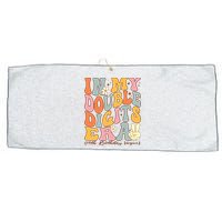 In My Double Digits Era 10th Birthday Groovy Retro Girl Boy Large Microfiber Waffle Golf Towel