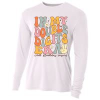 In My Double Digits Era 10th Birthday Groovy Retro Girl Boy Cooling Performance Long Sleeve Crew