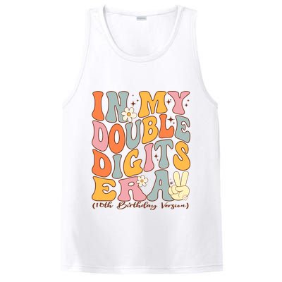 In My Double Digits Era 10th Birthday Groovy Retro Girl Boy PosiCharge Competitor Tank