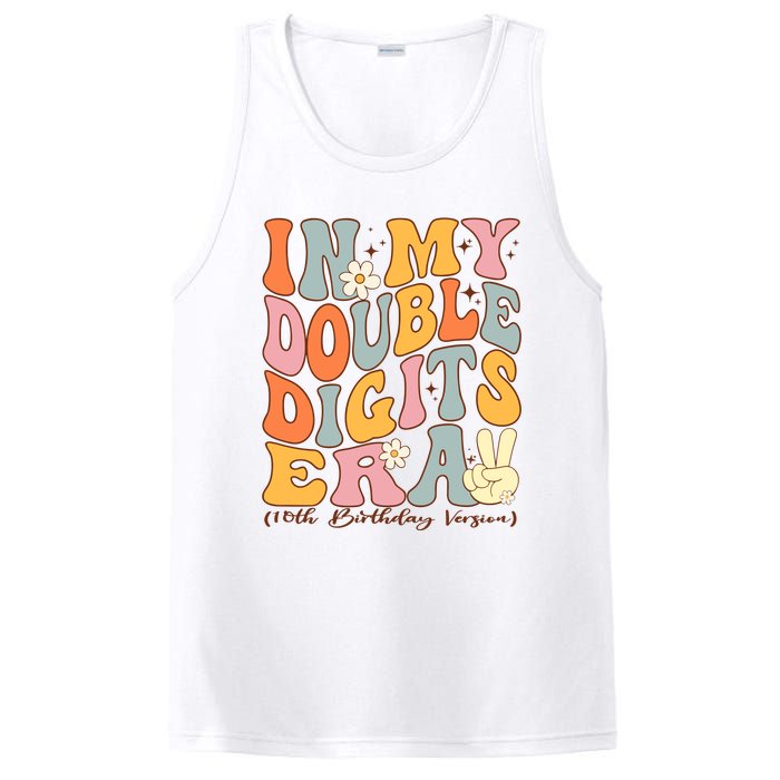 In My Double Digits Era 10th Birthday Groovy Retro Girl Boy PosiCharge Competitor Tank