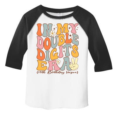 In My Double Digits Era 10th Birthday Groovy Retro Girl Boy Toddler Fine Jersey T-Shirt