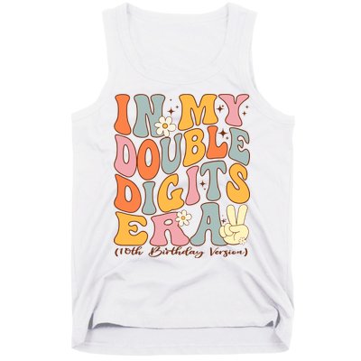 In My Double Digits Era 10th Birthday Groovy Retro Girl Boy Tank Top