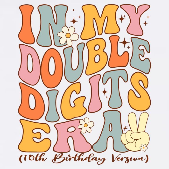 In My Double Digits Era 10th Birthday Groovy Retro Girl Boy Toddler T-Shirt