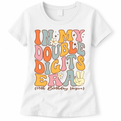 In My Double Digits Era 10th Birthday Groovy Retro Girl Boy Womens T-Shirt