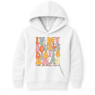 In My Double Digits Era 10th Birthday Groovy Retro Girl Boy Kids Hoodie