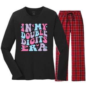 In My Double Digits Era Women's Long Sleeve Flannel Pajama Set 