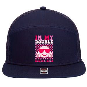 In My Double Digits Era Smile 10 Year Old 10th Birthday Girl 7 Panel Mesh Trucker Snapback Hat