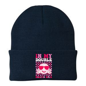 In My Double Digits Era Smile 10 Year Old 10th Birthday Girl Knit Cap Winter Beanie