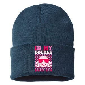 In My Double Digits Era Smile 10 Year Old 10th Birthday Girl Sustainable Knit Beanie