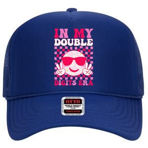 In My Double Digits Era Smile 10 Year Old 10th Birthday Girl High Crown Mesh Back Trucker Hat