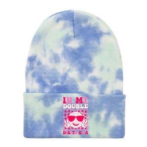 In My Double Digits Era Smile 10 Year Old 10th Birthday Girl Tie Dye 12in Knit Beanie