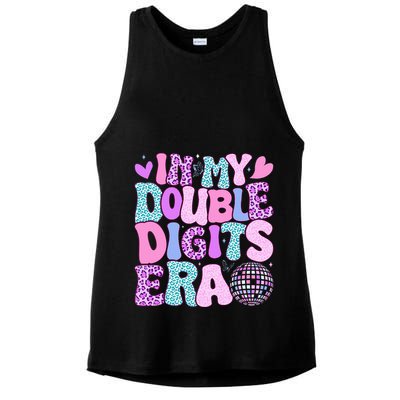 In My Double Digits Era Retro 10 Year Old 10th Birthday Ladies PosiCharge Tri-Blend Wicking Tank