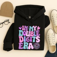In My Double Digits Era Retro 10 Year Old 10th Birthday Hoodie
