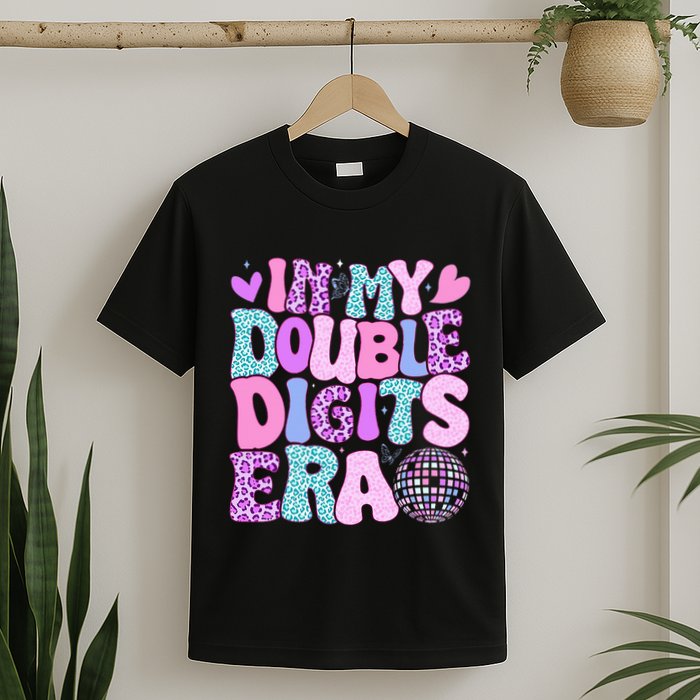 In My Double Digits Era Retro 10 Year Old 10th Birthday T-Shirt