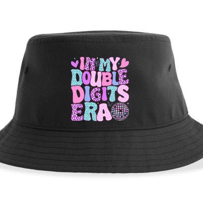 In My Double Digits Era Retro 10 Year Old 10th Birthday Sustainable Bucket Hat