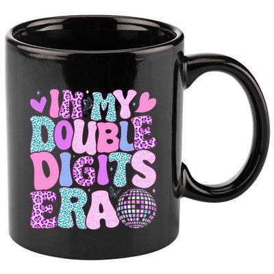 In My Double Digits Era Retro 10 Year Old 10th Birthday 11oz C Handle Ceramic Mug