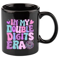 In My Double Digits Era Retro 10 Year Old 10th Birthday 11oz C Handle Ceramic Mug