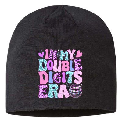 In My Double Digits Era Retro 10 Year Old 10th Birthday Sustainable Beanie