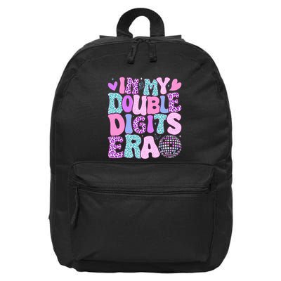 In My Double Digits Era Retro 10 Year Old 10th Birthday 16 in Basic Backpack