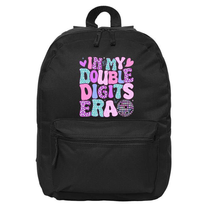 In My Double Digits Era Retro 10 Year Old 10th Birthday 16 in Basic Backpack