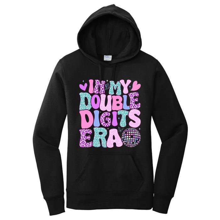 In My Double Digits Era Retro 10 Year Old 10th Birthday Women's Pullover Hoodie