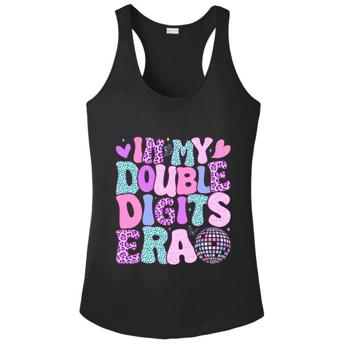 In My Double Digits Era Retro 10 Year Old 10th Birthday Ladies PosiCharge Competitor Racerback Tank