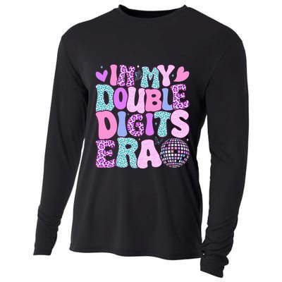 In My Double Digits Era Retro 10 Year Old 10th Birthday Cooling Performance Long Sleeve Crew