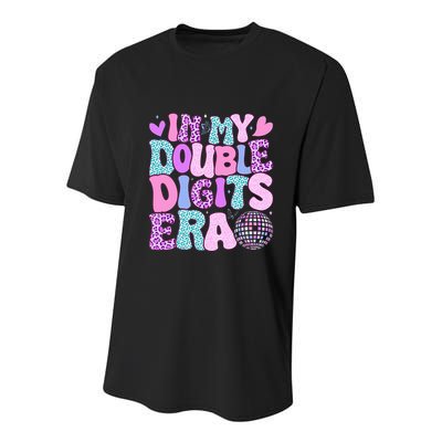 In My Double Digits Era Retro 10 Year Old 10th Birthday Youth Performance Sprint T-Shirt