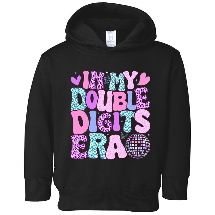 In My Double Digits Era Retro 10 Year Old 10th Birthday Toddler Hoodie