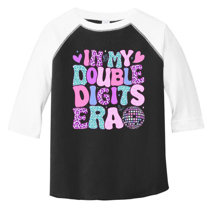 In My Double Digits Era Retro 10 Year Old 10th Birthday Toddler Fine Jersey T-Shirt