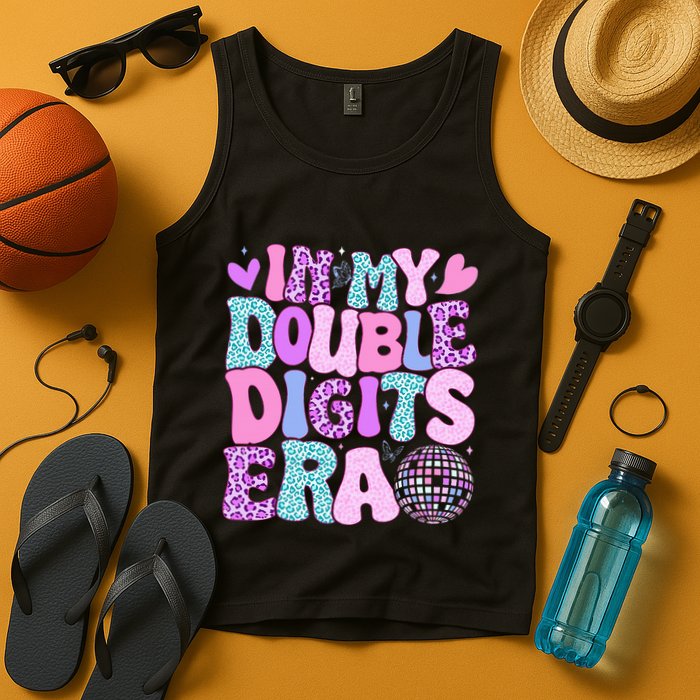 In My Double Digits Era Retro 10 Year Old 10th Birthday Tank Top