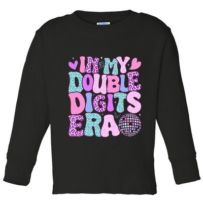 In My Double Digits Era Retro 10 Year Old 10th Birthday Toddler Long Sleeve Shirt
