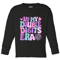 In My Double Digits Era Retro 10 Year Old 10th Birthday Toddler Long Sleeve Shirt