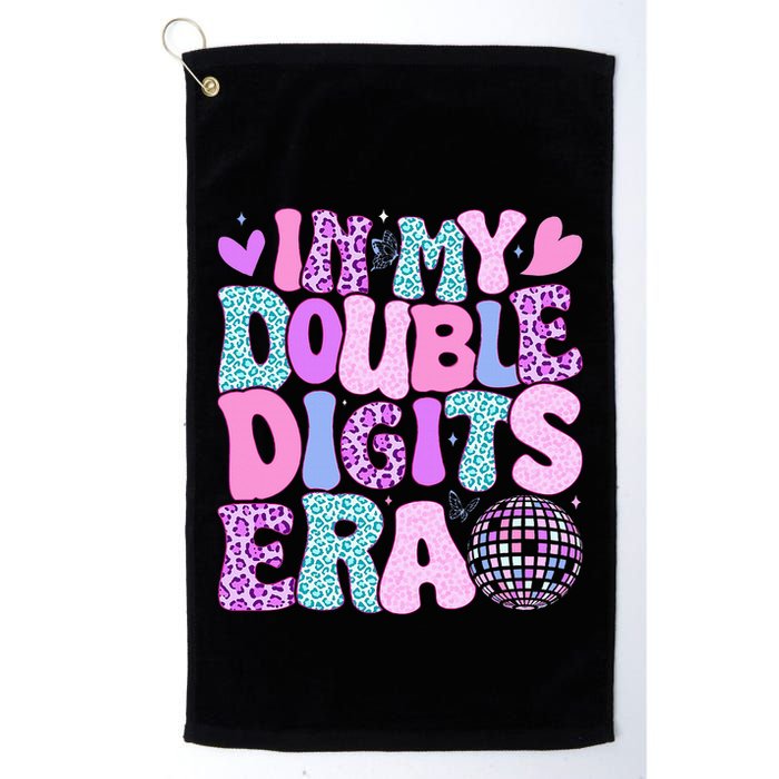 In My Double Digits Era Retro 10 Year Old 10th Birthday Golf Towel