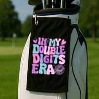 In My Double Digits Era Retro 10 Year Old 10th Birthday Golf Towel