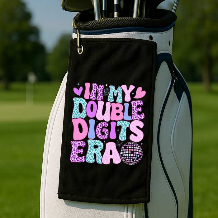 In My Double Digits Era Retro 10 Year Old 10th Birthday Golf Towel