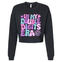 In My Double Digits Era Retro 10 Year Old 10th Birthday Cropped Pullover Crew