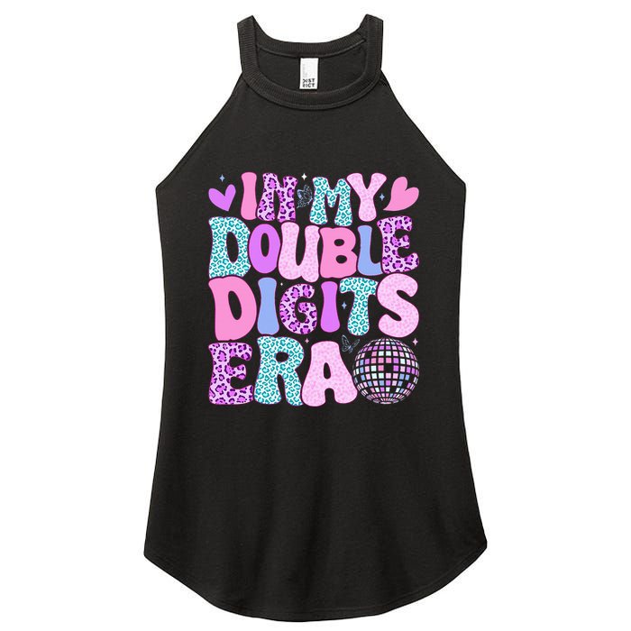 In My Double Digits Era Retro 10 Year Old 10th Birthday Women's Perfect Tri Rocker Tank