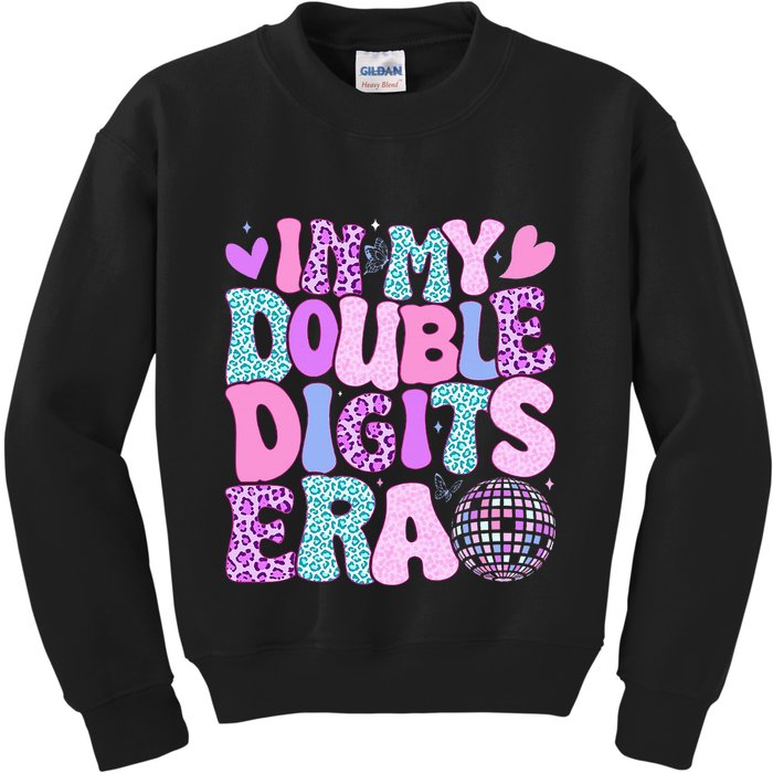 In My Double Digits Era Retro 10 Year Old 10th Birthday Kids Sweatshirt