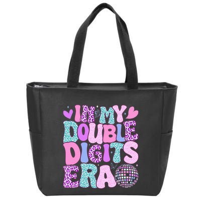 In My Double Digits Era Retro 10 Year Old 10th Birthday Zip Tote Bag