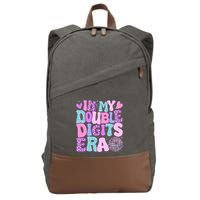 In My Double Digits Era Retro 10 Year Old 10th Birthday Cotton Canvas Backpack