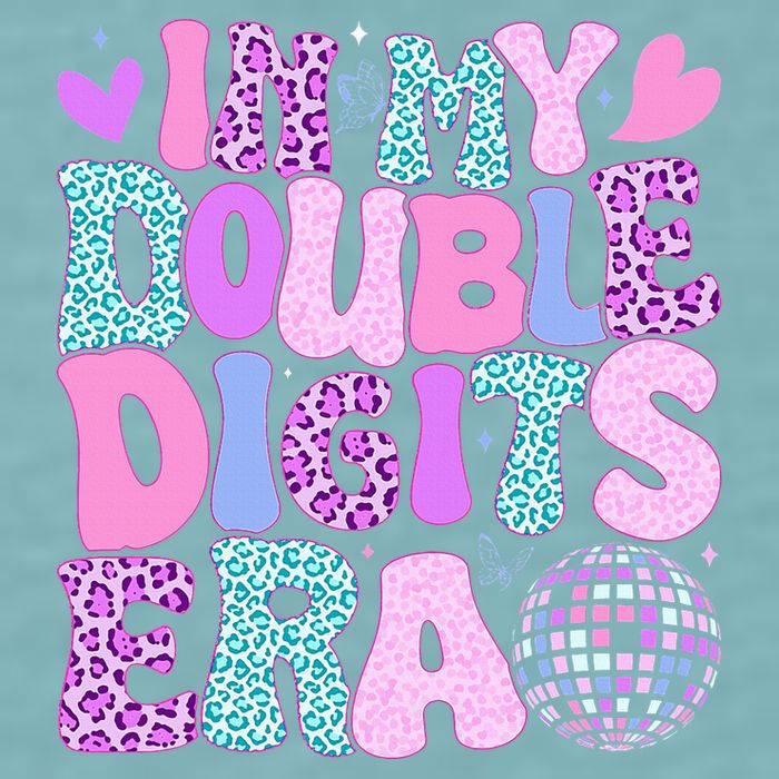 In My Double Digits Era Retro 10 Year Old 10th Birthday Sueded Cloud Jersey T-Shirt