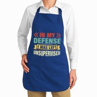 In My Defense I Was Left Unsupervised Full-Length Apron With Pockets