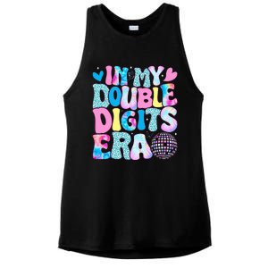 In My Double Digits Era Retro 10 Year Old 10th Birthday Girl Ladies PosiCharge Tri-Blend Wicking Tank