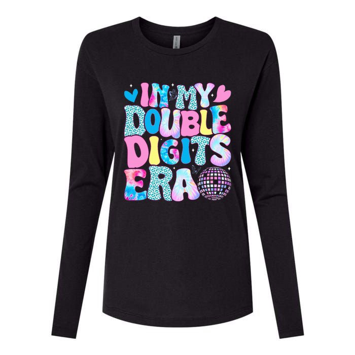 In My Double Digits Era Retro 10 Year Old 10th Birthday Girl Womens Cotton Relaxed Long Sleeve T-Shirt