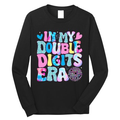 In My Double Digits Era Retro 10 Year Old 10th Birthday Girl Long Sleeve Shirt