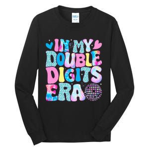 In My Double Digits Era Retro 10 Year Old 10th Birthday Girl Tall Long Sleeve T-Shirt